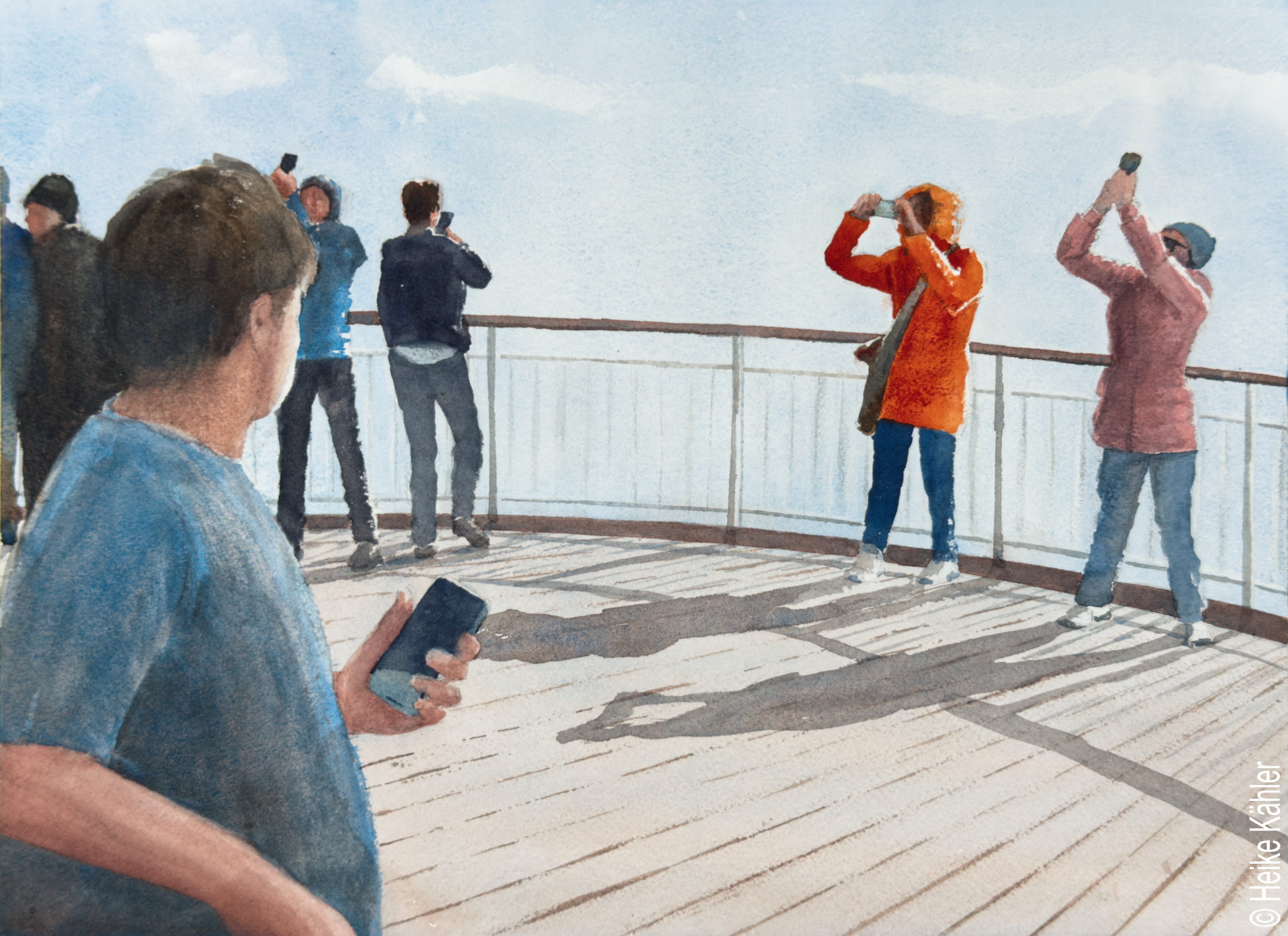 Heike Kähler, Blickwinkel 1, 2025, Aquarell auf Büttenpapier, Motivgröße 26,5 x 36,5 cm